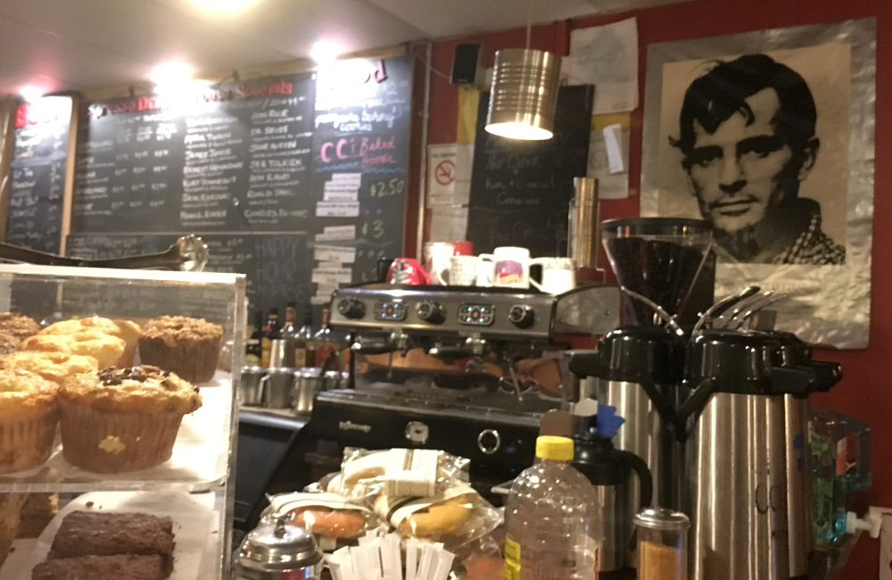 coffee counter at Kafe Kerouac